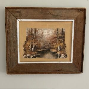 Tranquil Autumn Landscape with Wooden Frame